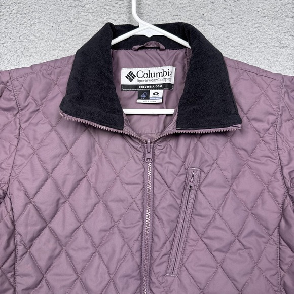 Columbia Jacket Womens Medium Purple Quilted Interchange Full Zip Insulated - Picture 3 of 11